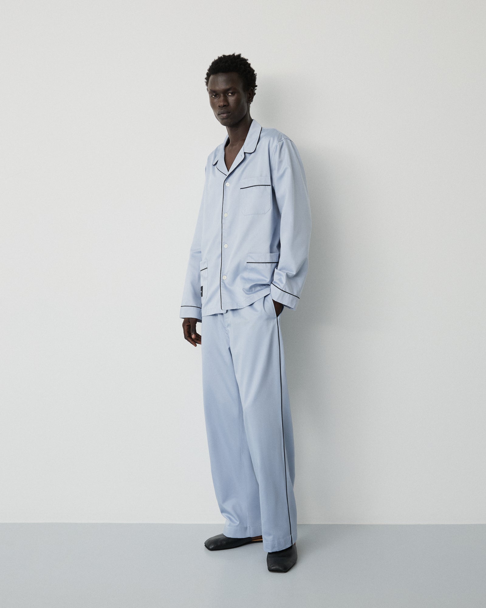 Sorbetto shirt | Haze blue Sateen