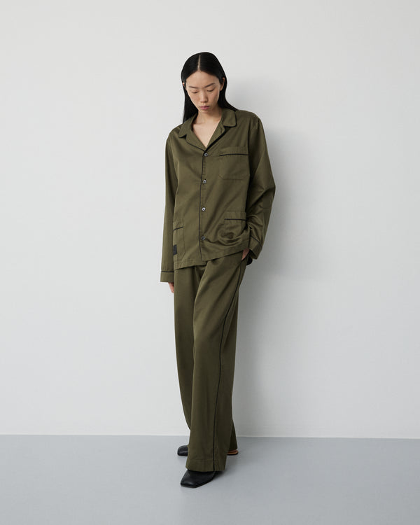 Sorbetto pants | Olive green Sateen