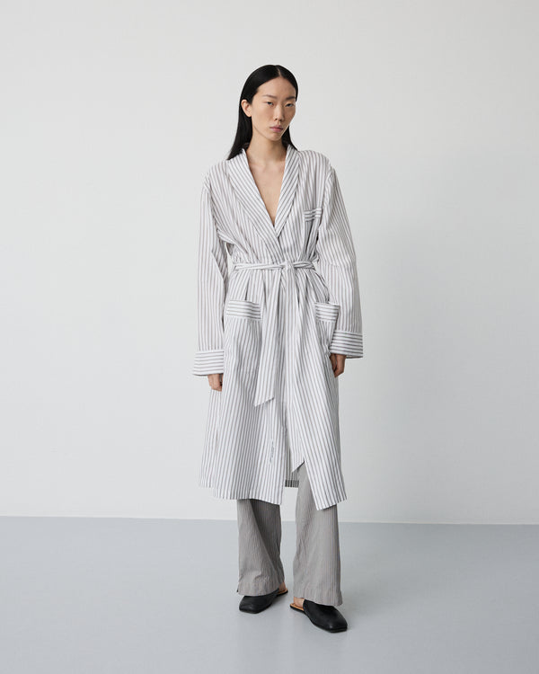 Voyage robe | Stripe grey Oxford