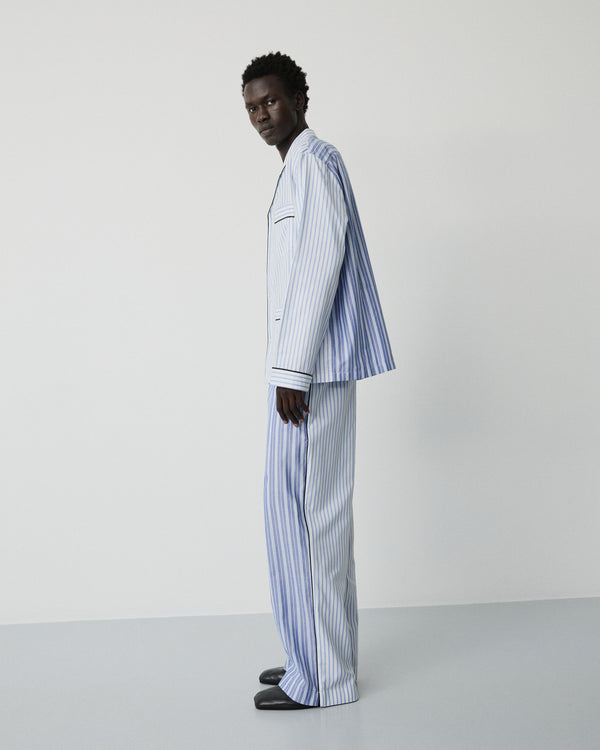 Wall Street pants | Blue stripes two Oxford