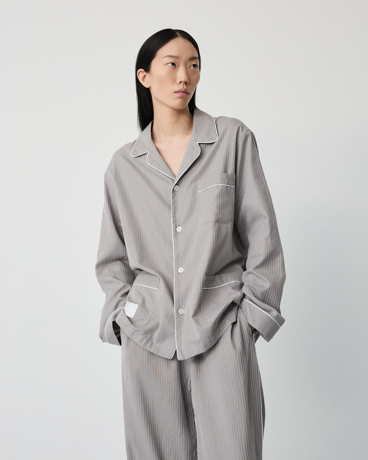 Wall Street shirt | Stripe dark grey Oxford