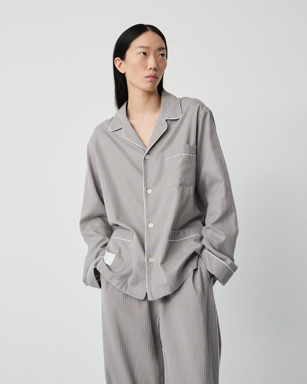 Wall Street shirt | Stripe dark grey Oxford