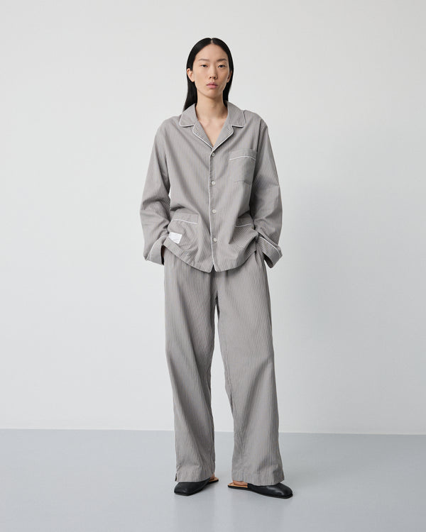 Wall Street pants | Stripe dark grey Oxford