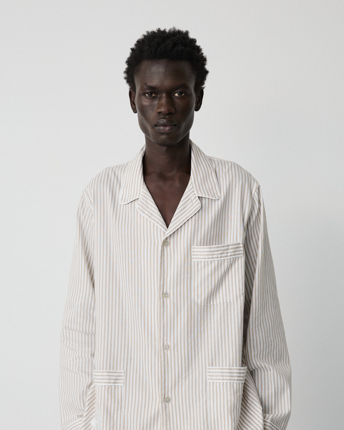Wall Street shirt | Stripe light beige Oxford