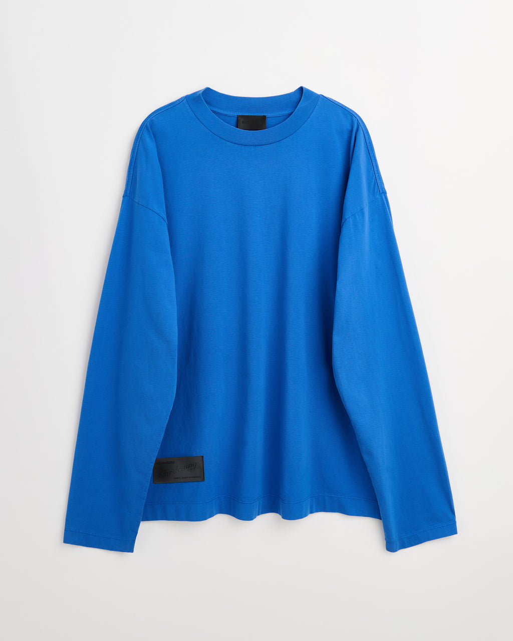 Full long sleeve t-shirt | Washed bright blue jersey
