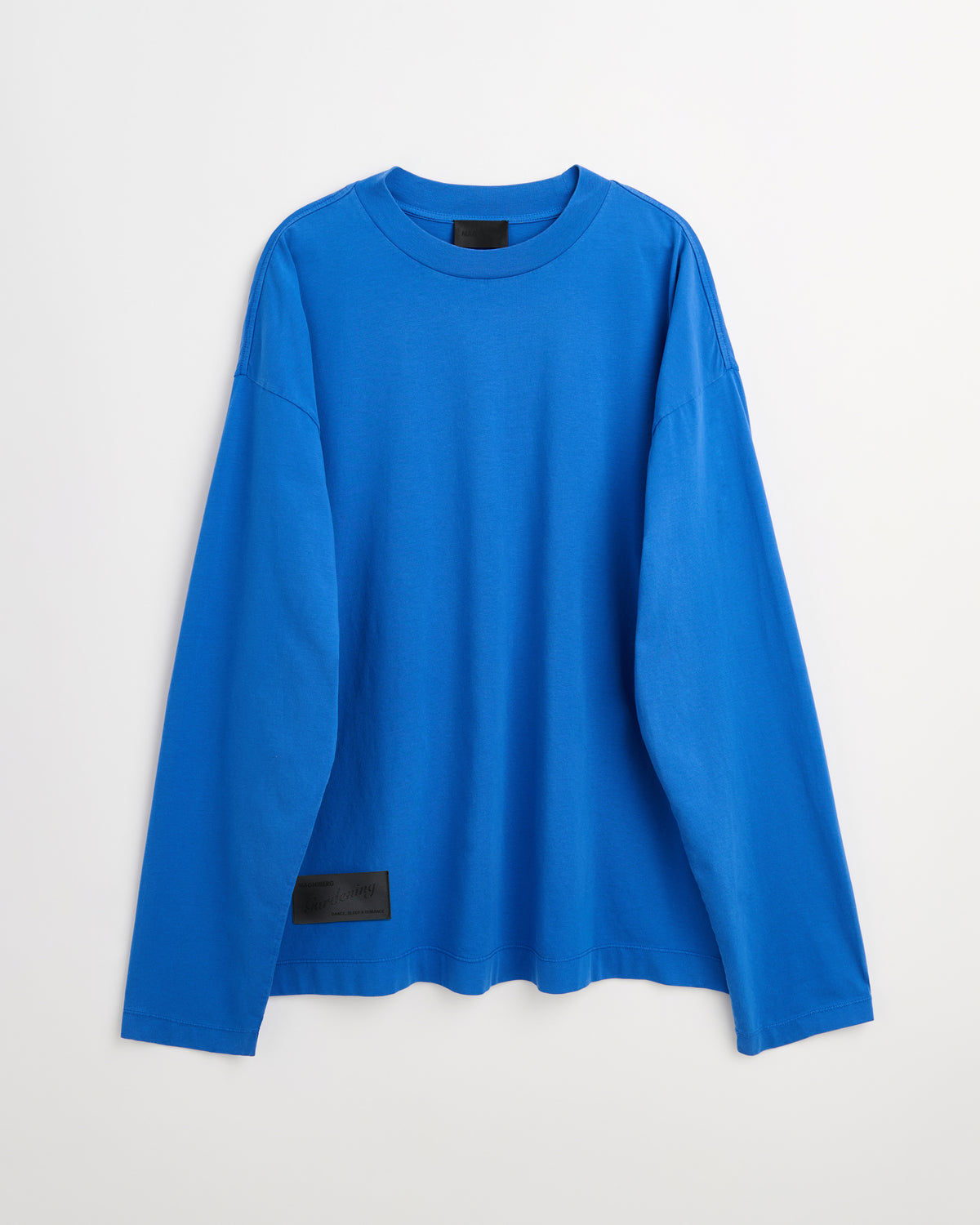 Full long sleeve t-shirt | Washed bright blue jersey