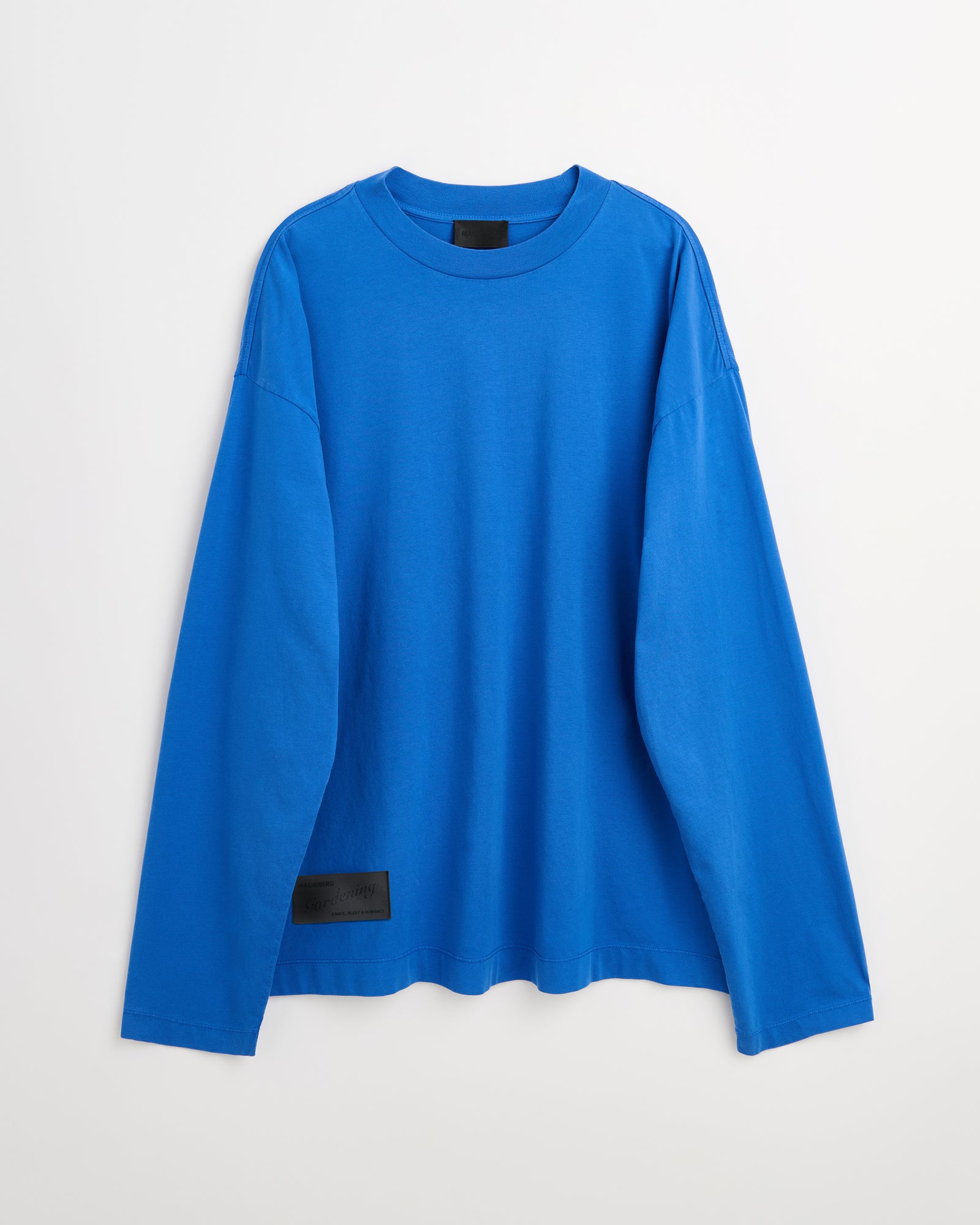 Full long sleeve t-shirt | Washed bright blue jersey