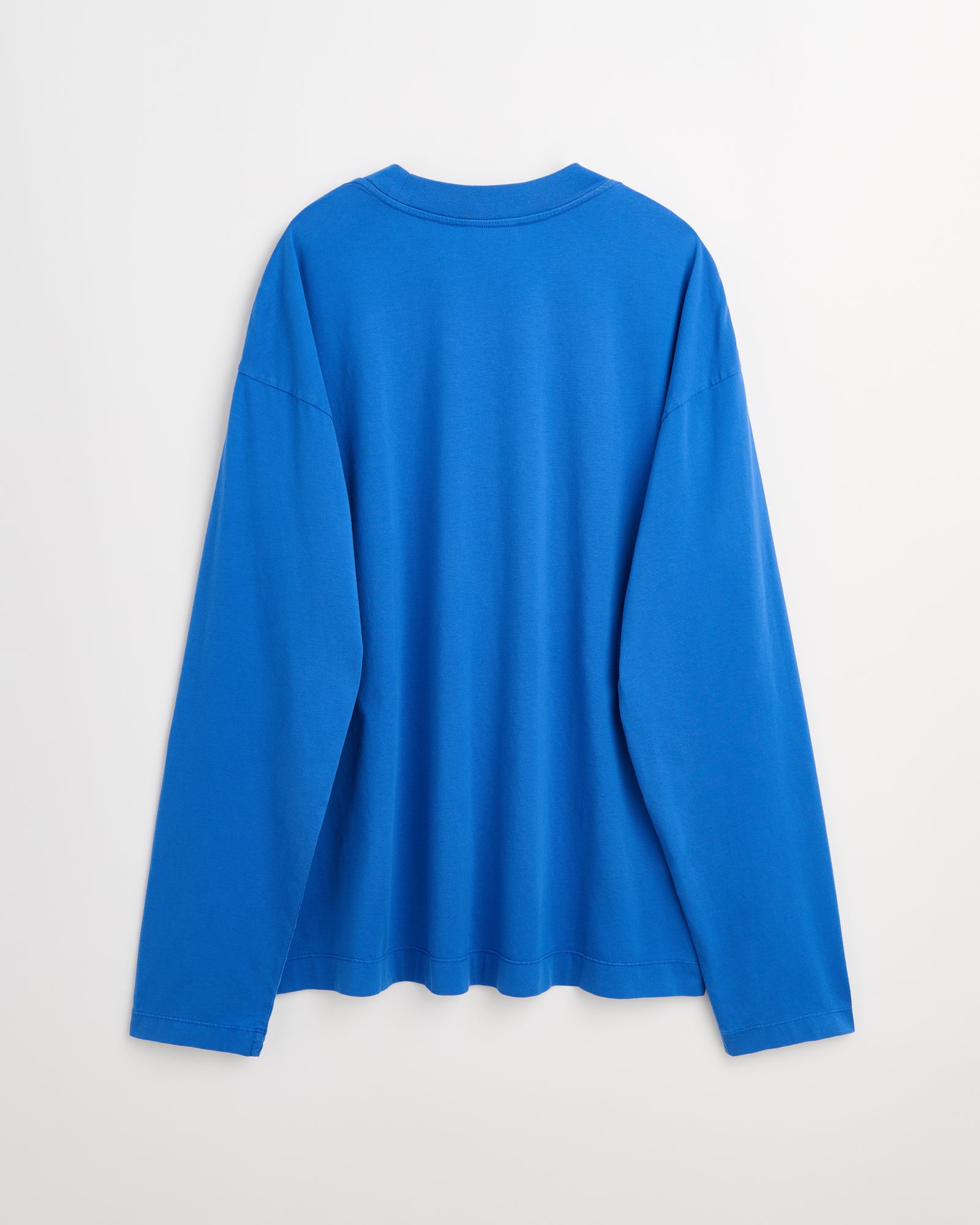 Full long sleeve t-shirt | Washed bright blue jersey