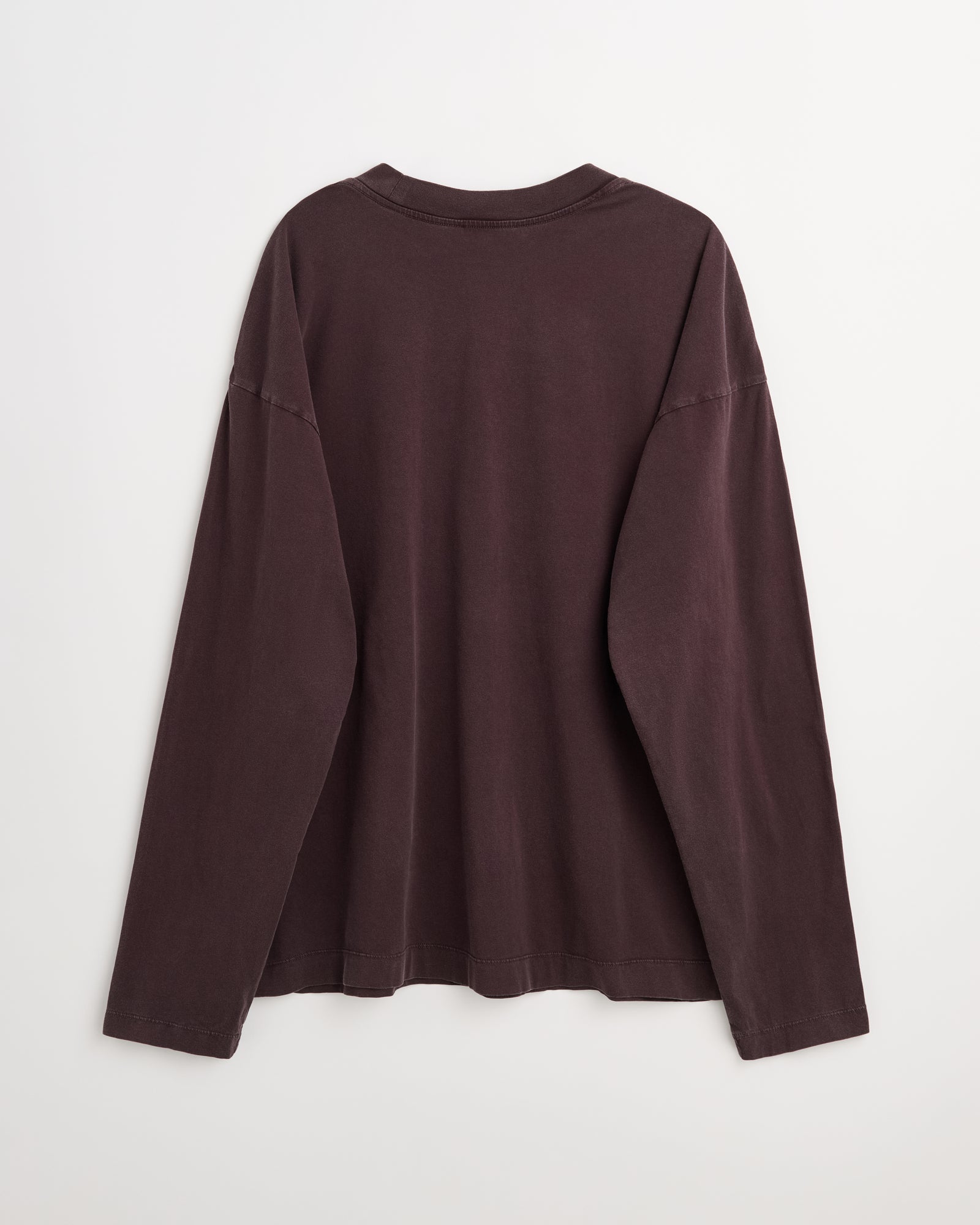 Full long sleeve t-shirt | Washed cherry brown jersey