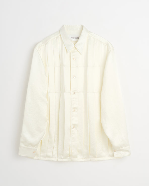 High shirt |  Shiny broken white Acetate