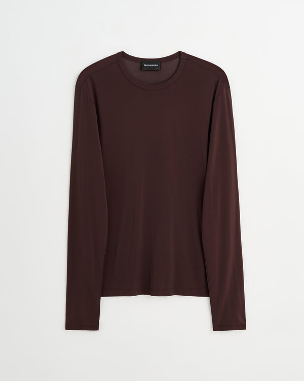 Love long sleeve shirt | Sheer cherry brown Viscose