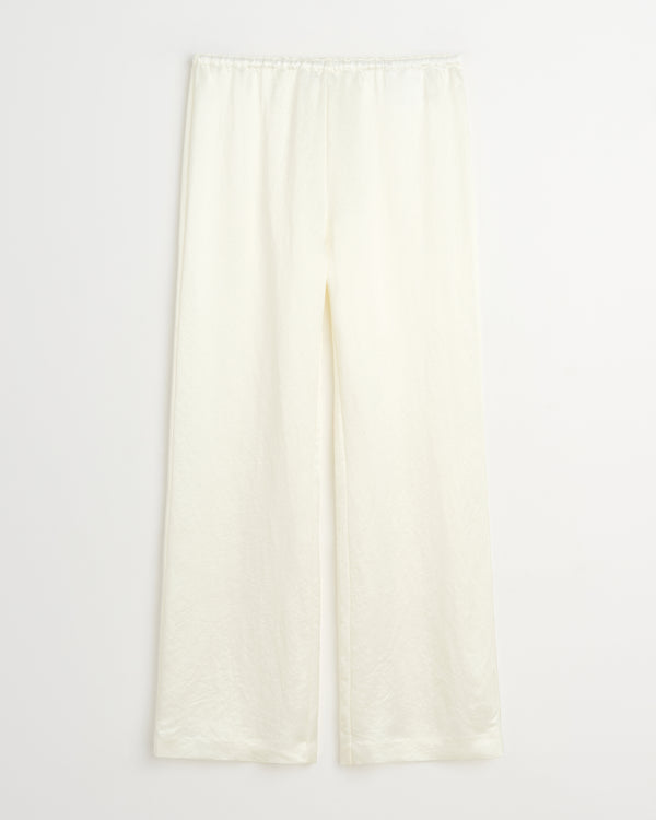 Low pants | Shiny broken white Acetate