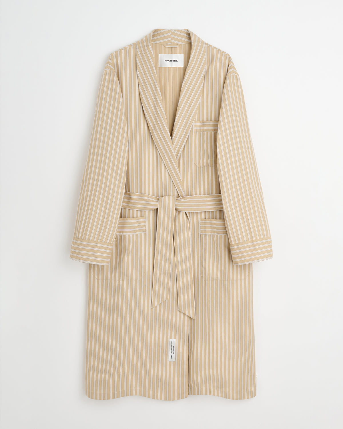 Voyage robe | Stripe medium beige Oxford