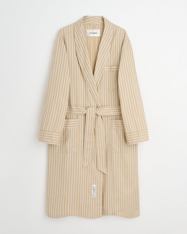 Voyage robe | Stripe medium beige Oxford