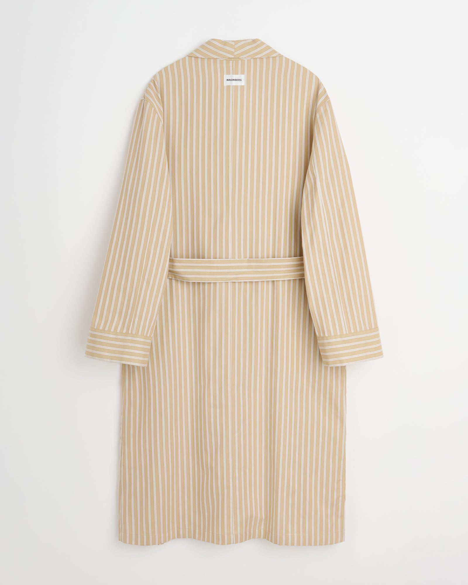 Voyage robe | Stripe medium beige Oxford