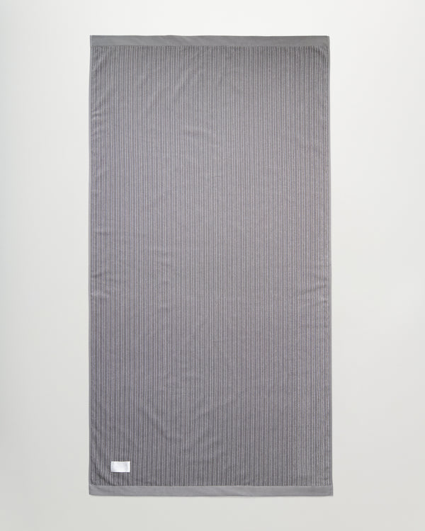 Wall Street bath sheet | Stripe dark grey Terry