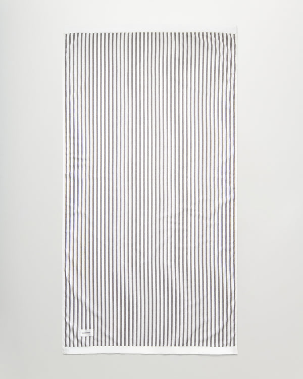 Wall Street bath sheet | Stripe grey Terry
