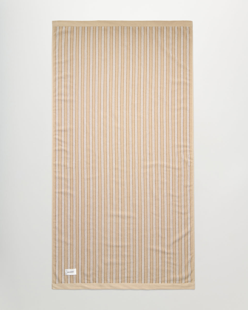 Wall Street bath sheet | Stripe medium beige Terry