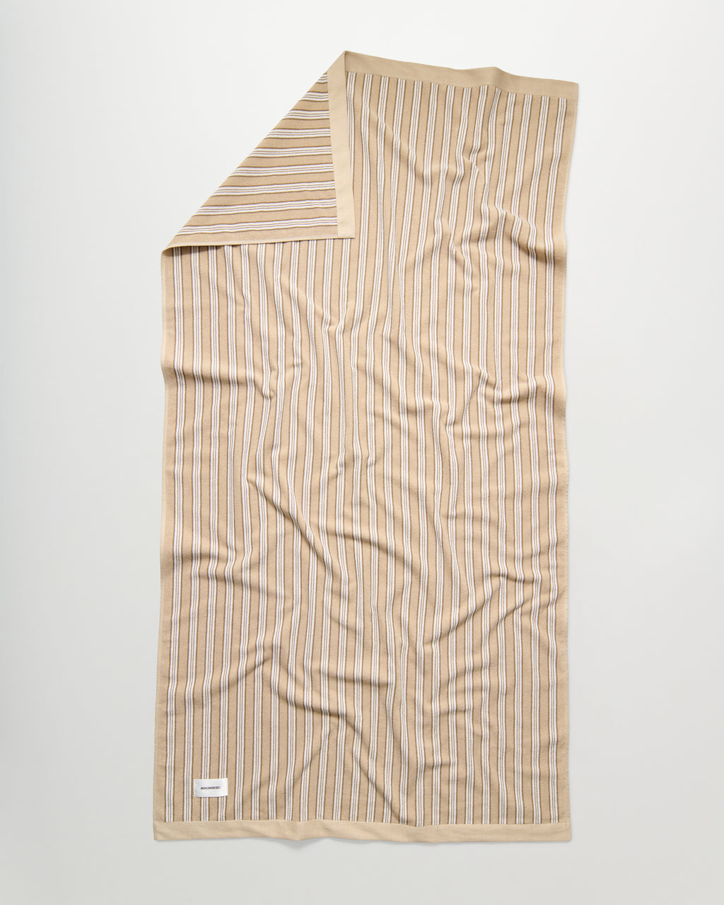 Wall Street bath sheet | Stripe medium beige Terry
