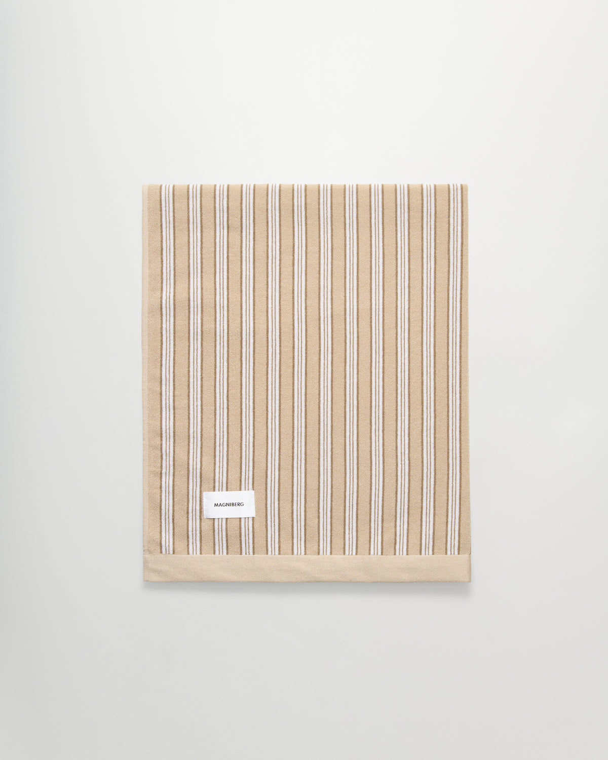 Wall Street bath sheet | Stripe medium beige Terry
