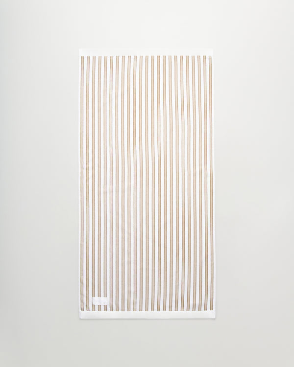 Wall Street bath towel | Stripe light beige Terry