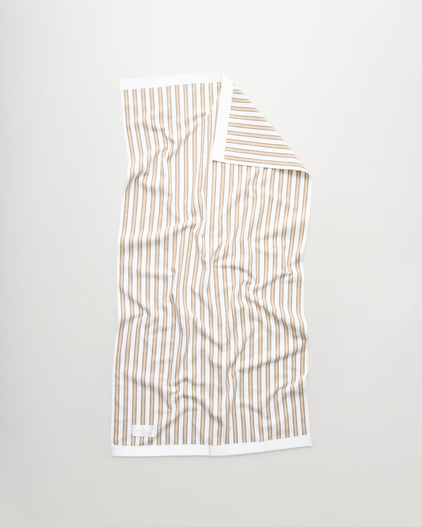 Wall Street bath towel | Stripe light beige Terry