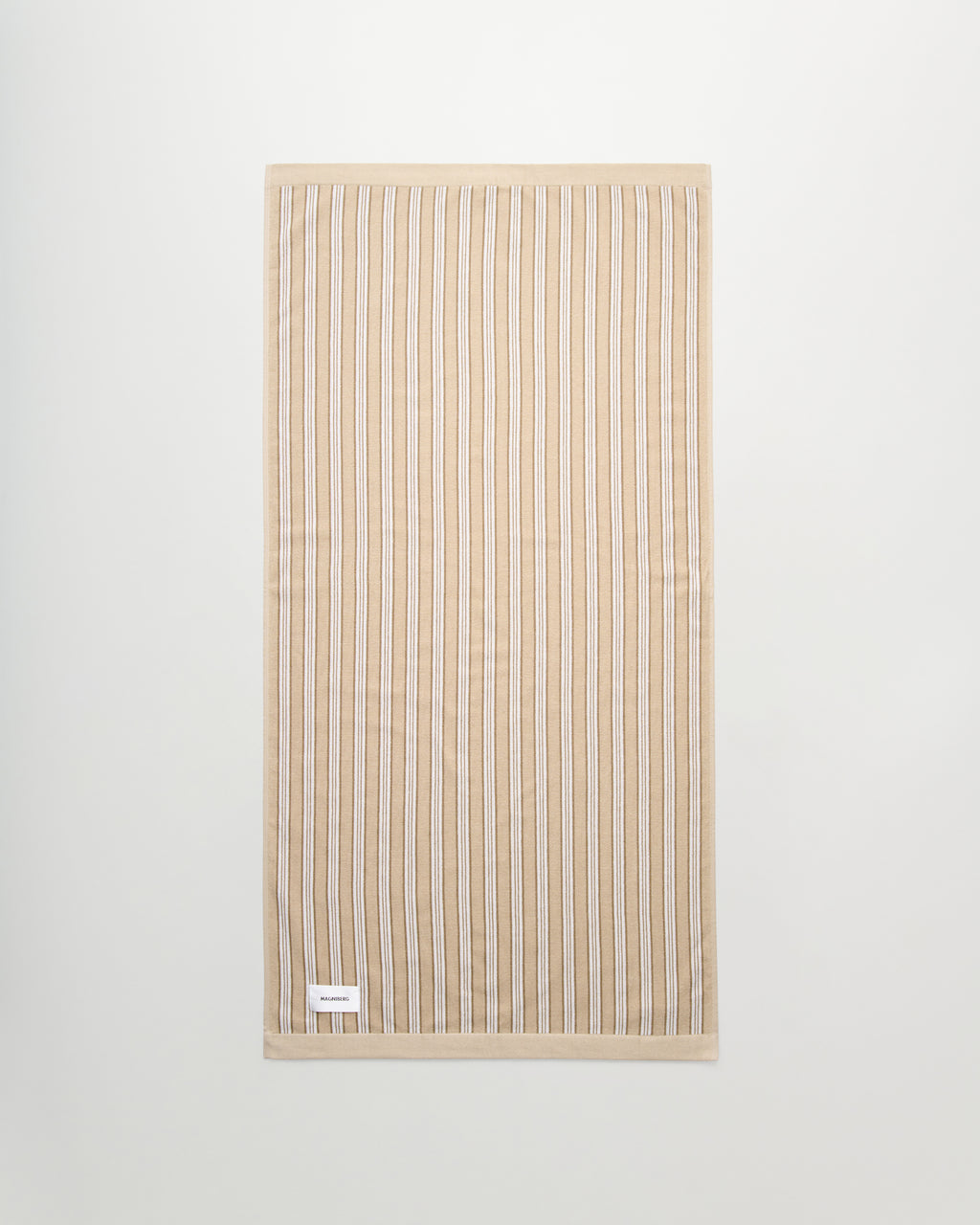 Wall Street bath towel | Stripe medium beige Terry