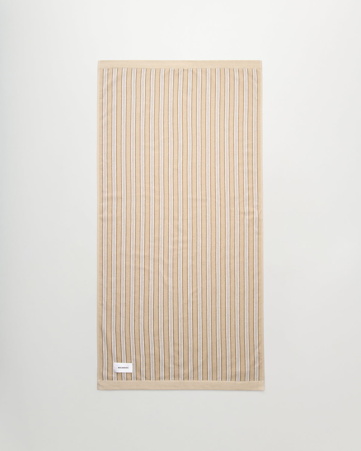 Wall Street bath towel | Stripe medium beige Terry