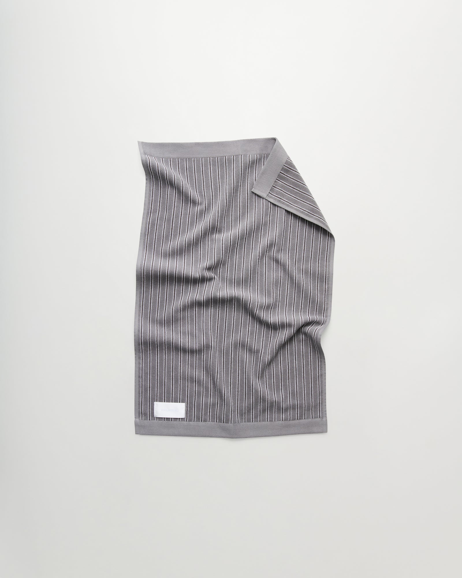 Wall Street hand towel | Stripe dark grey Terry