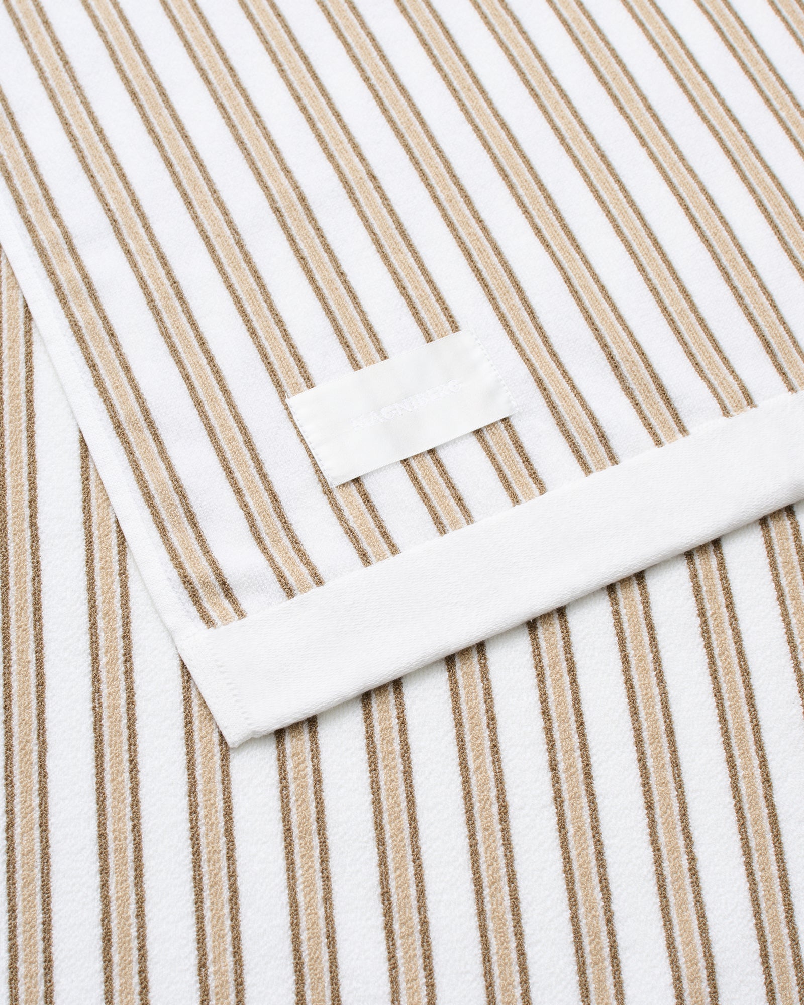 Wall Street hand towel | Stripe light beige Terry