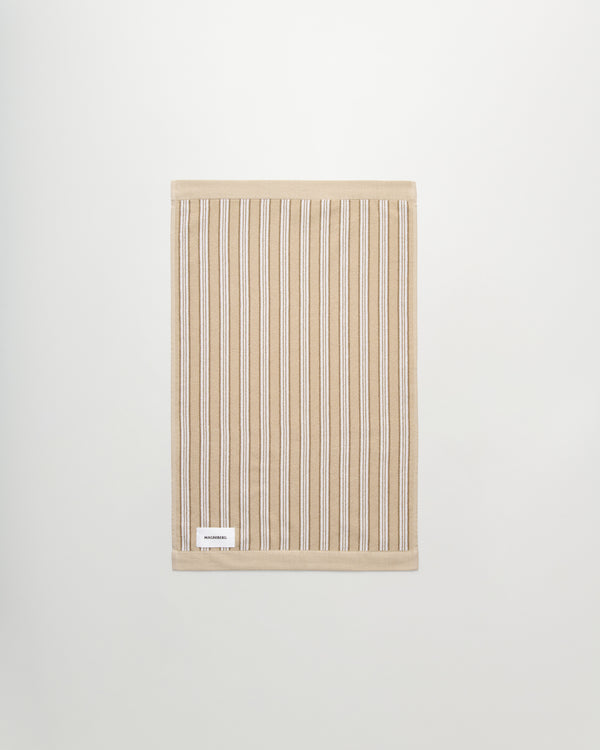 Wall Street hand towel | Stripe medium beige Terry