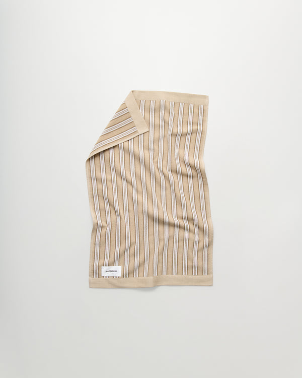 Wall Street hand towel | Stripe medium beige Terry