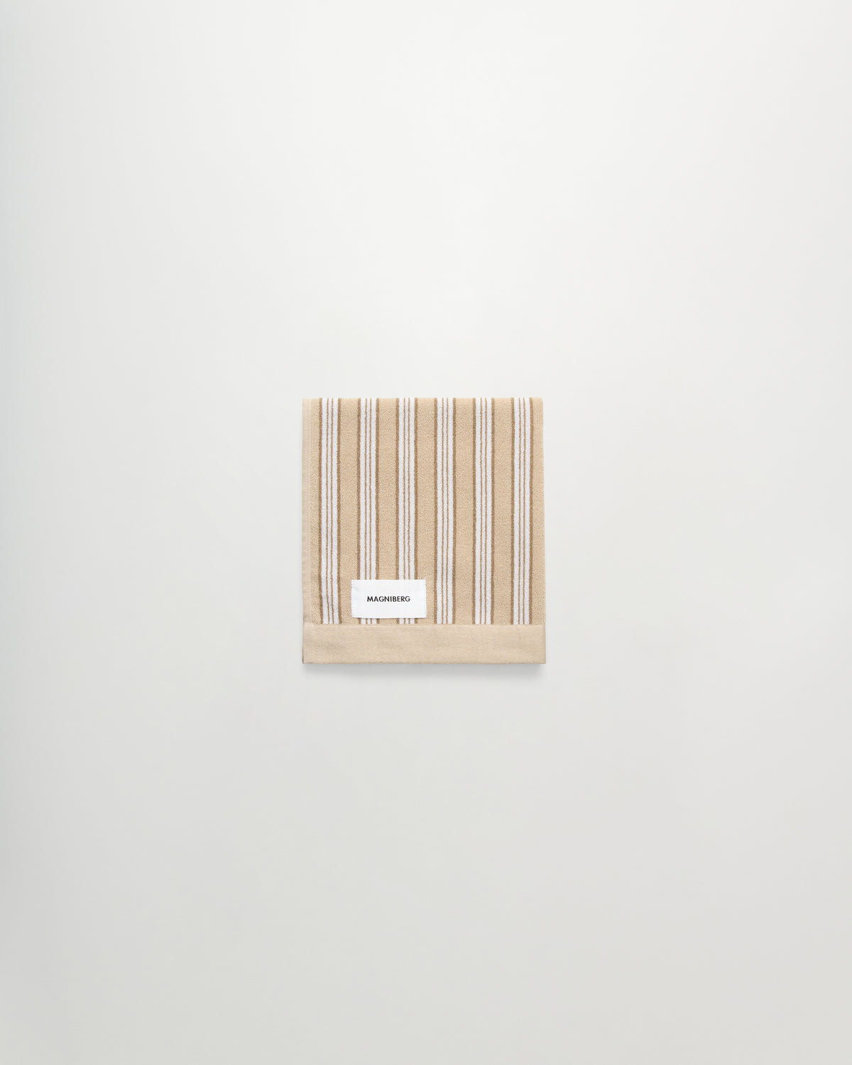 Wall Street hand towel | Stripe medium beige Terry