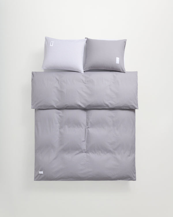 Wall Street duvet cover | Stripe dark grey Oxford