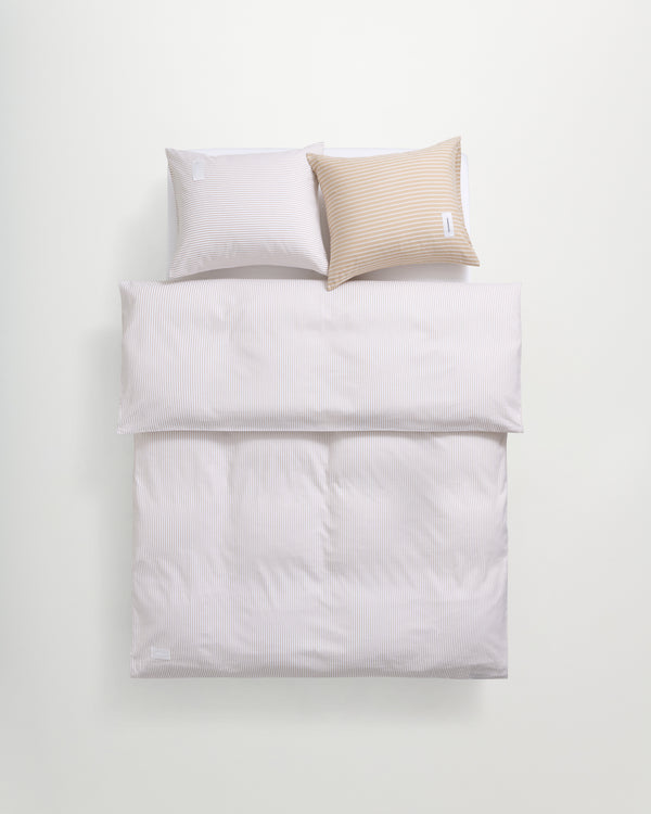 Wall Street duvet cover | Stripe light beige Oxford