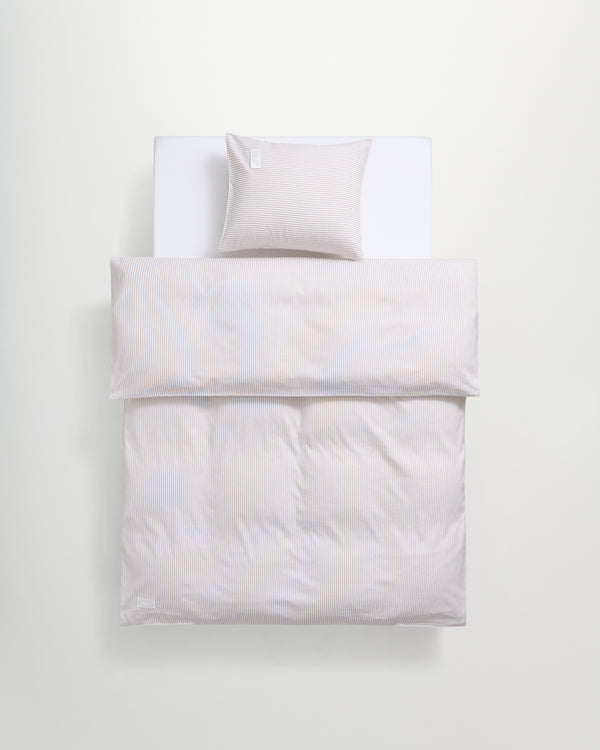 Wall Street duvet cover | Stripe light beige Oxford