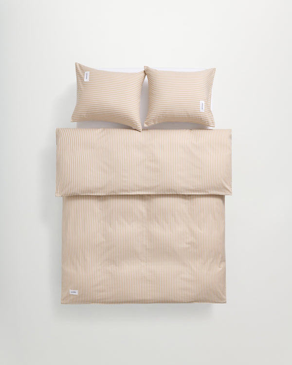 Wall Street duvet cover | Stripe medium beige Oxford