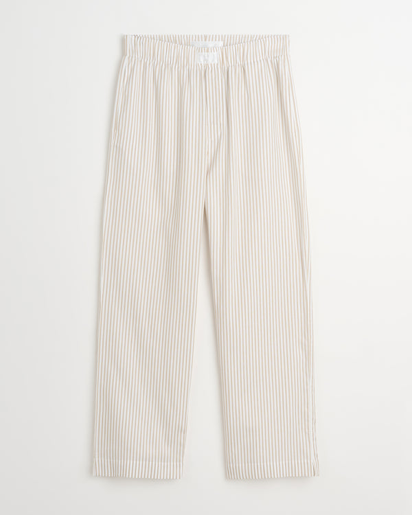 Wall Street pants | Stripe light beige Oxford