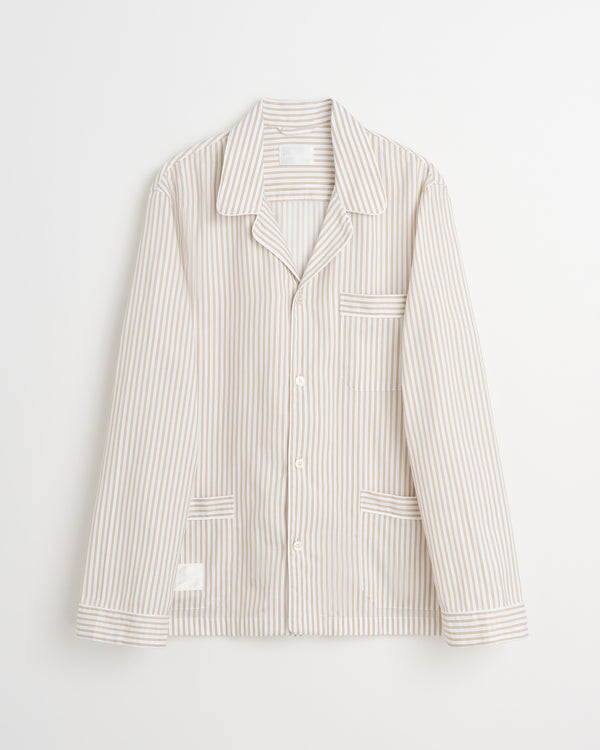 Wall Street shirt | Stripe light beige Oxford