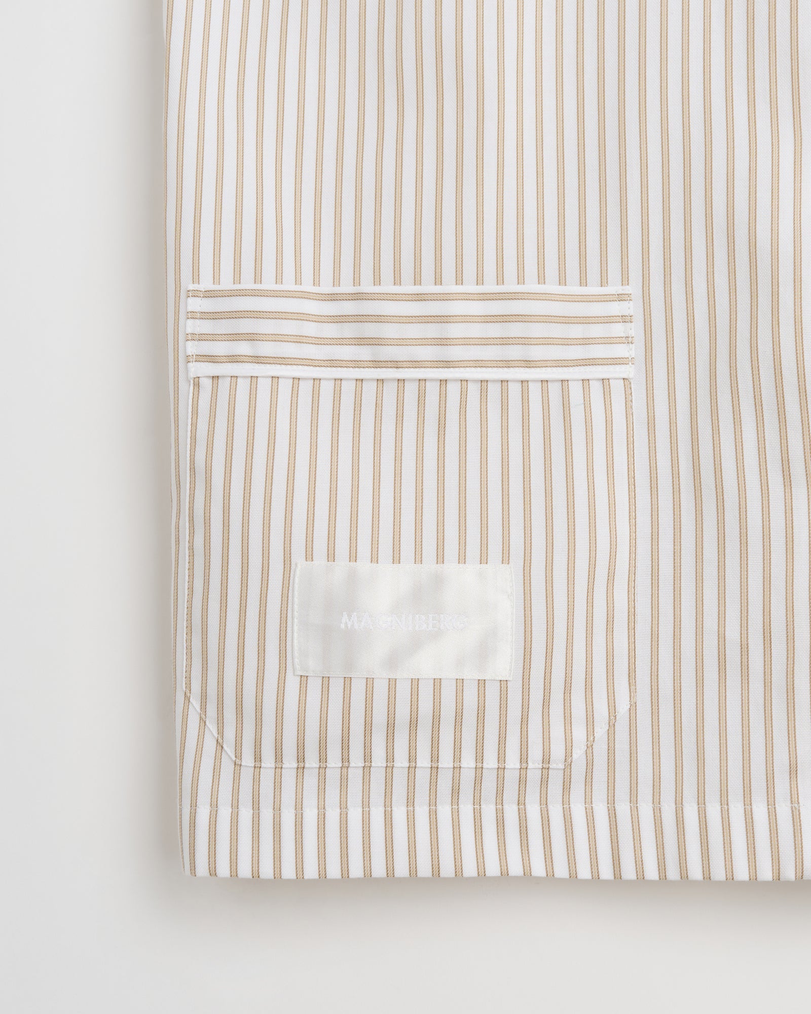 Wall Street shirt | Stripe light beige Oxford