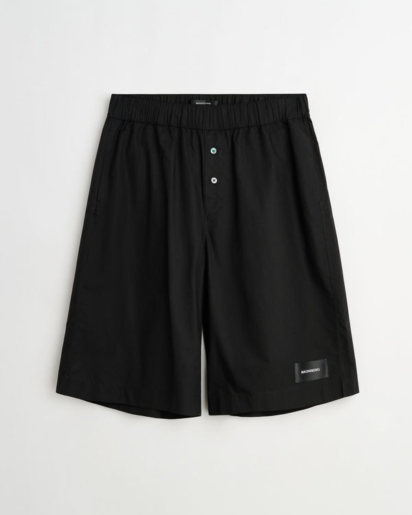 Night shorts | Black Poplin
