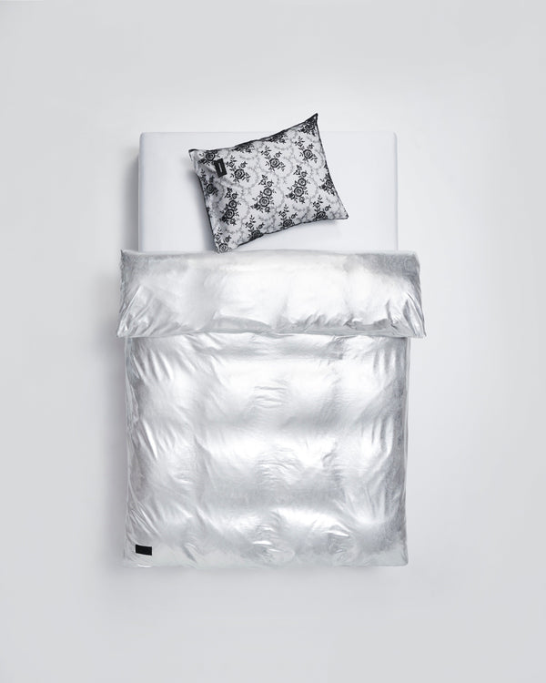 Nude duvet cover | Metallic silver Jersey
