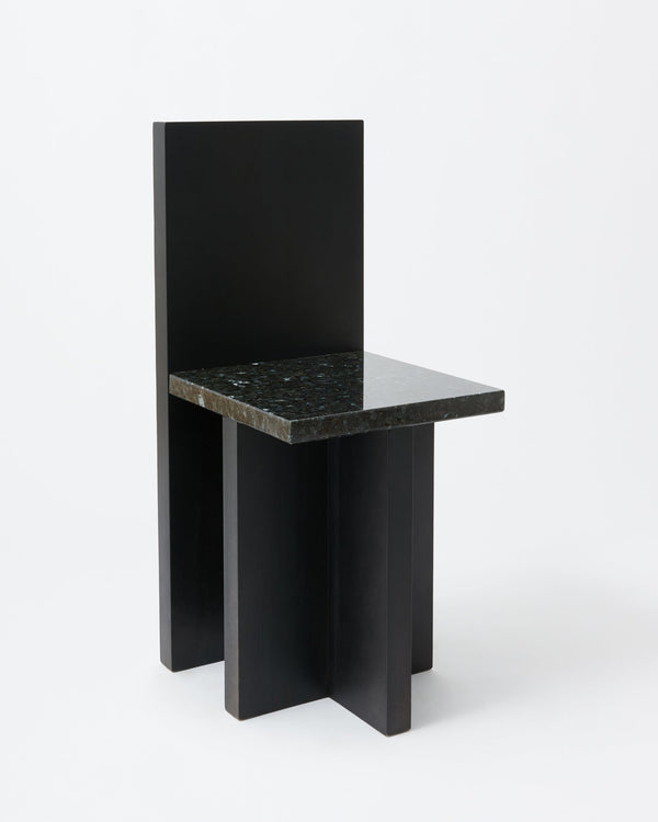 Pony chair | Stained black & black granite