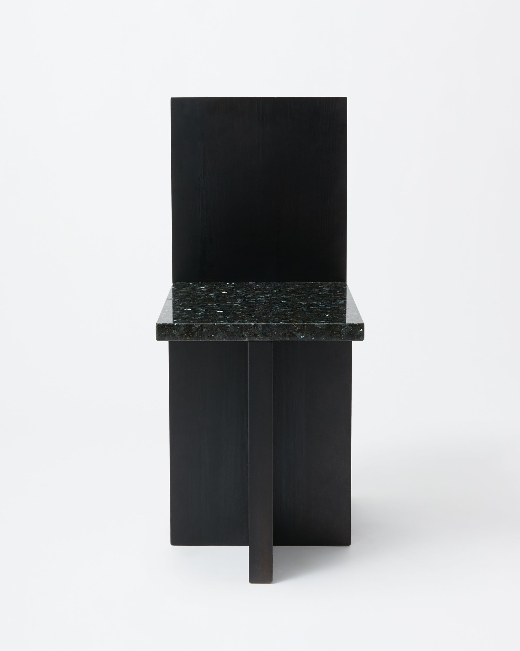 Pony chair | Stained black & black granite
