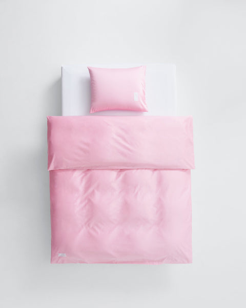 Pure duvet cover in Blossom Pink cotton sateen: tightly