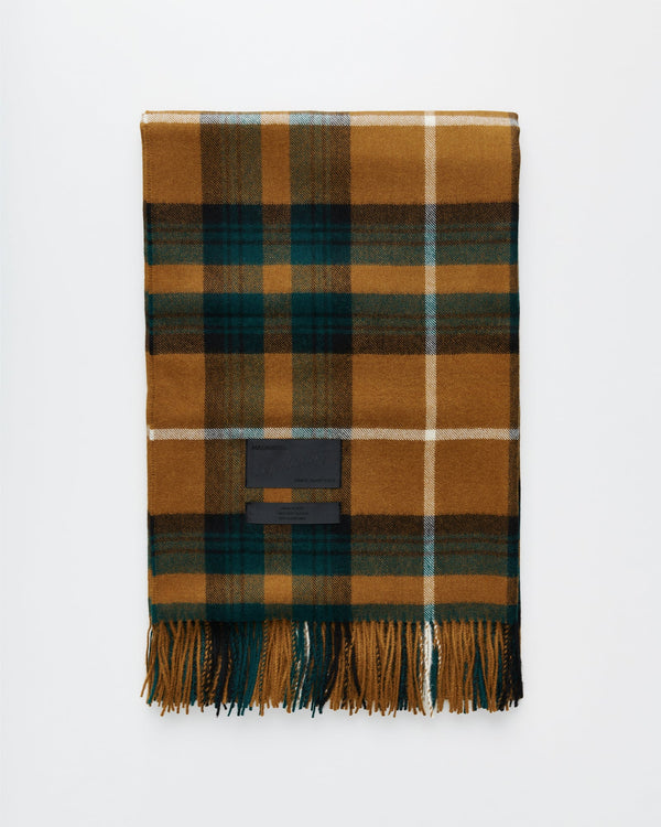 Queen blanket | Camel tartan Baby alpaca