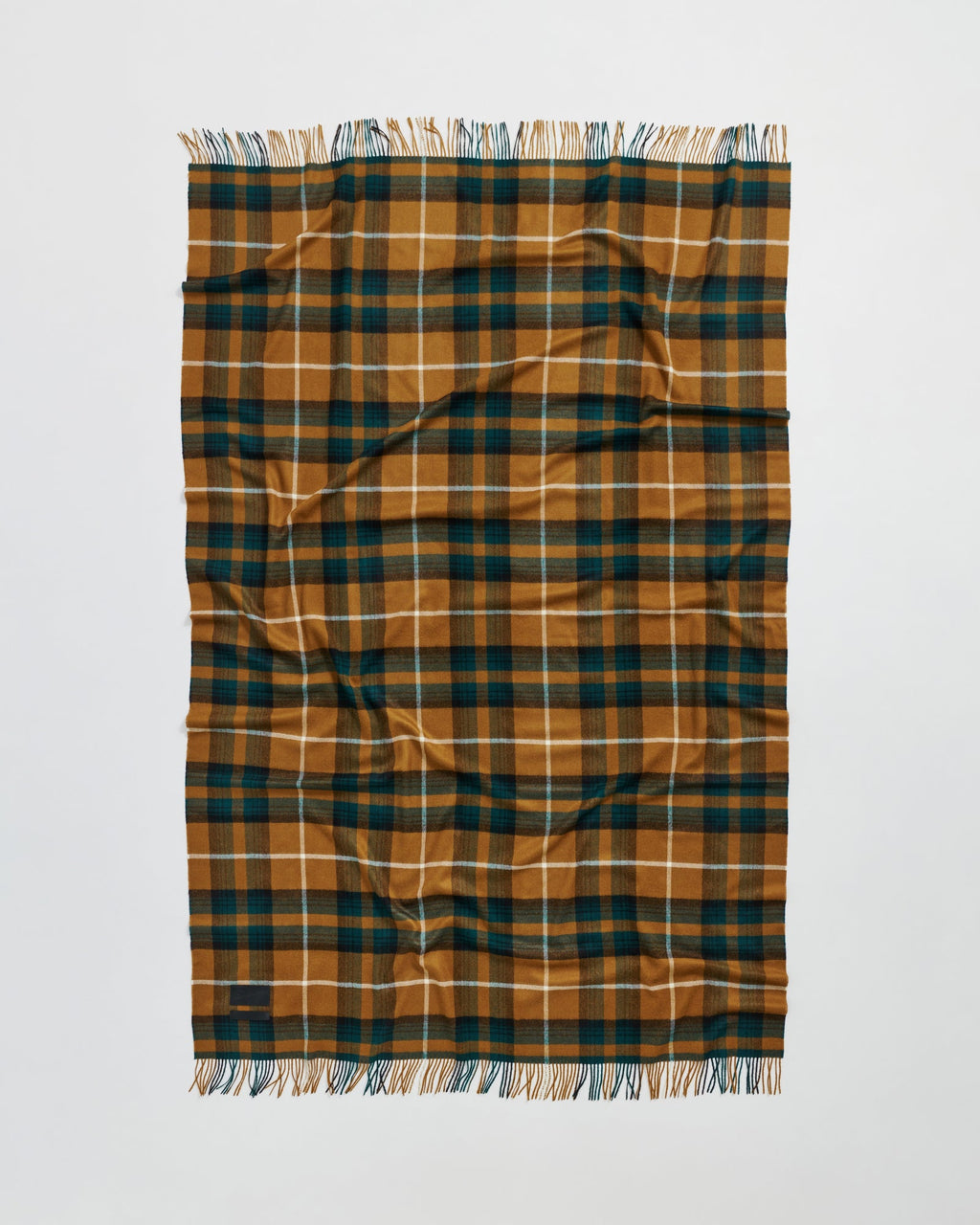 Queen blanket | Camel tartan Baby alpaca