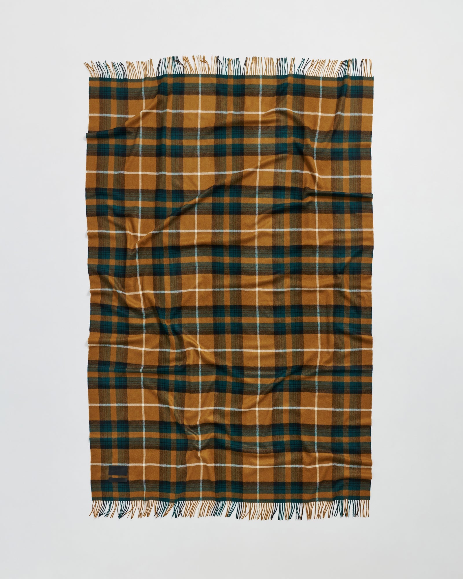 Queen blanket | Camel tartan Baby alpaca
