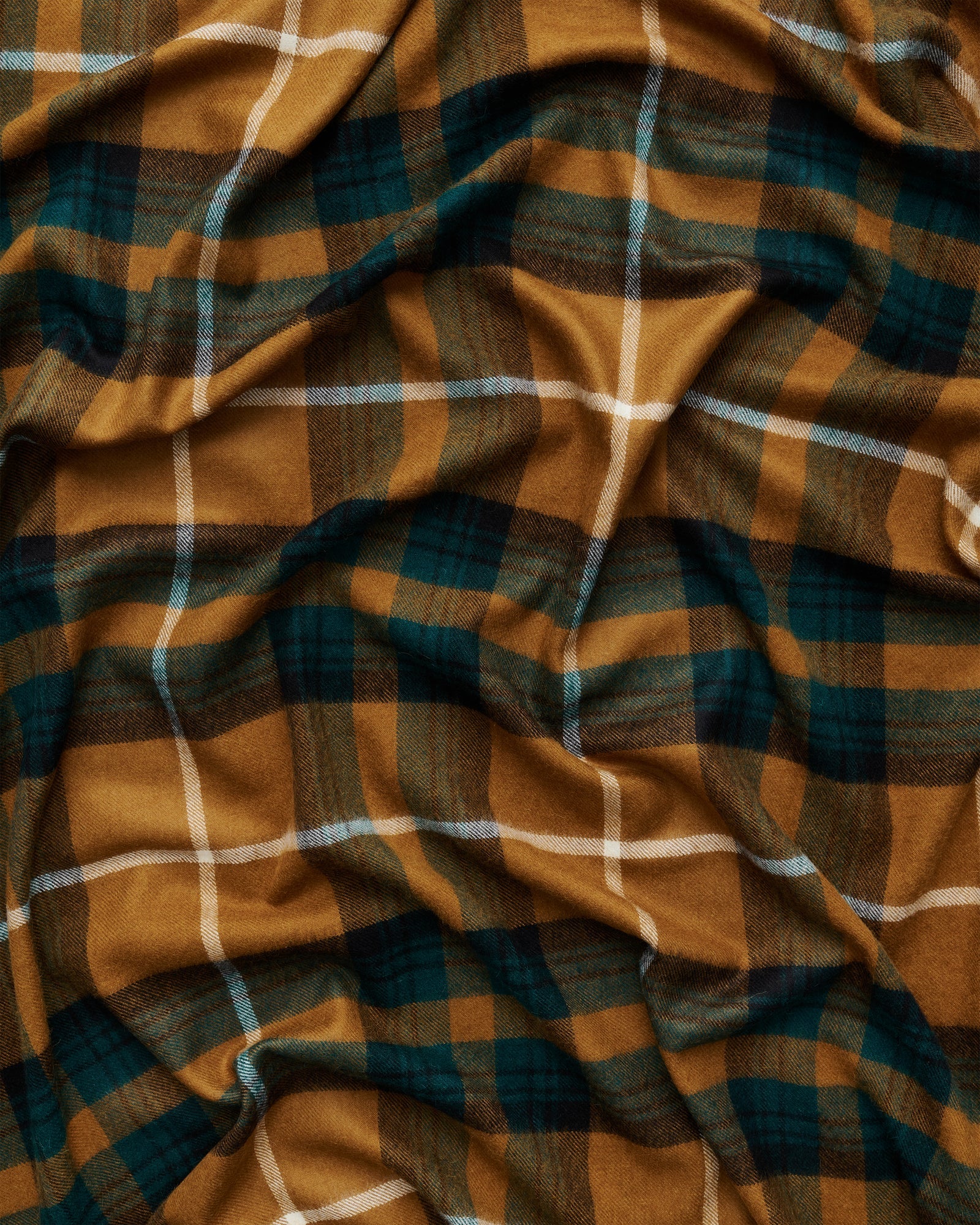 Queen blanket | Camel tartan Baby alpaca