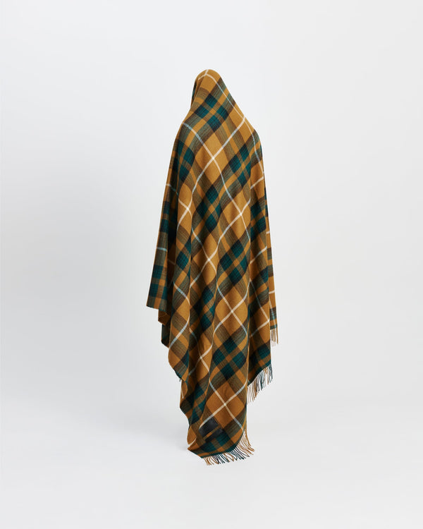 Queen blanket | Camel tartan Baby alpaca